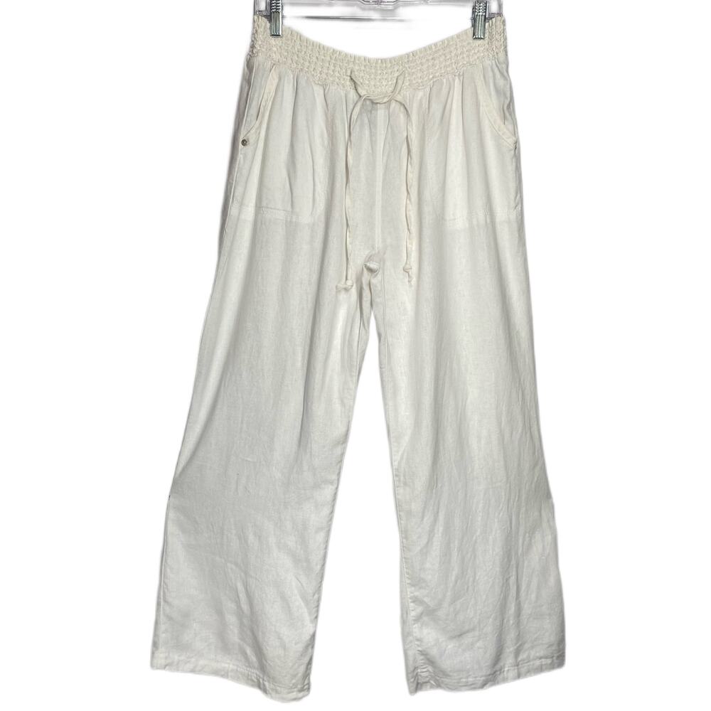 Beau/ Dawson Wide Leg Linen Blend Pants Size XL NWOT